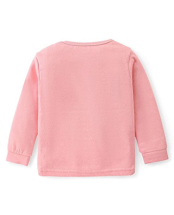 Babyhug Front Open & Pullover Full Sleeve Solid Colour Thermal Vests Pack of 2 - Pink
