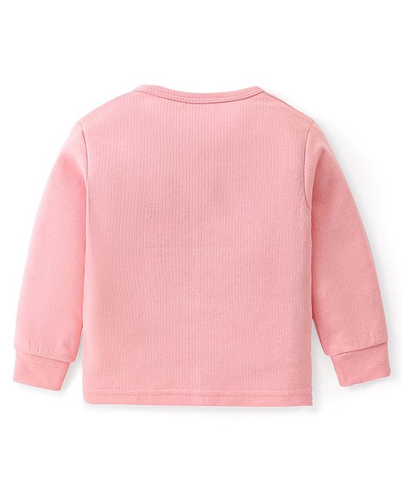 Babyhug Front Open & Pullover Full Sleeve Solid Colour Thermal Vests Pack of 2 - Pink
