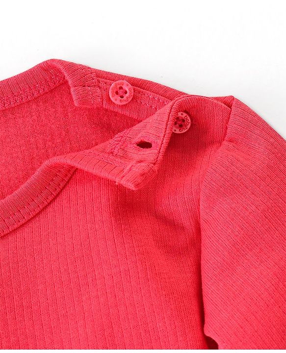 Babyhug Front Open & Pullover Full Sleeve Solid Colour Thermal Vests Pack of 2 - Red