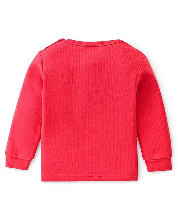 Babyhug Front Open & Pullover Full Sleeve Solid Colour Thermal Vests Pack of 2 - Red