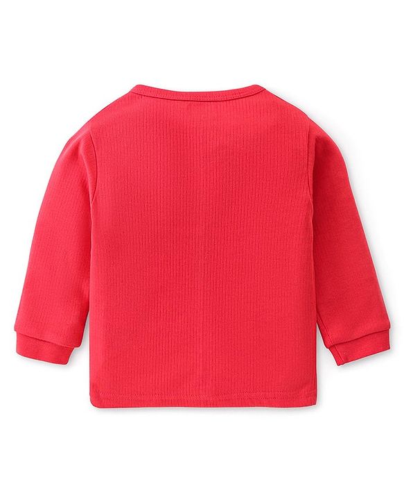 Babyhug Front Open & Pullover Full Sleeve Solid Colour Thermal Vests Pack of 2 - Red