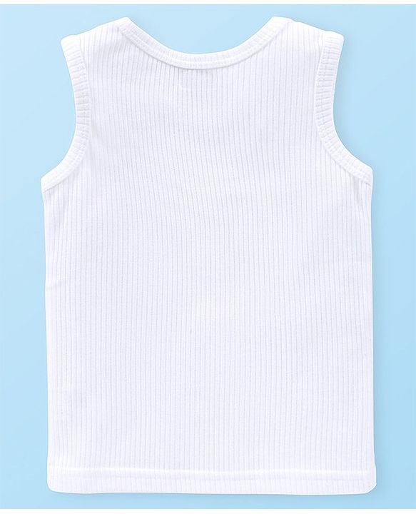 Babyhug Solid Colour Full Sleeve & Sleeveless Thermal Vests & Pant Set - Off White