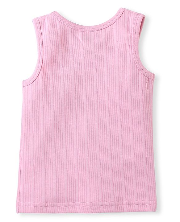 Babyhug Cotton Full Sleeves Thermal Vest and Pant Set Solid - Pink