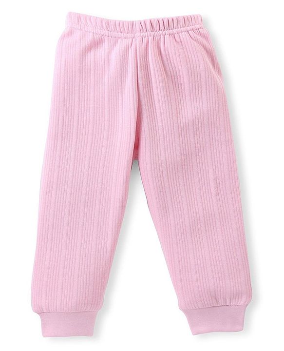 Babyhug Cotton Full Sleeves Thermal Vest and Pant Set Solid - Pink