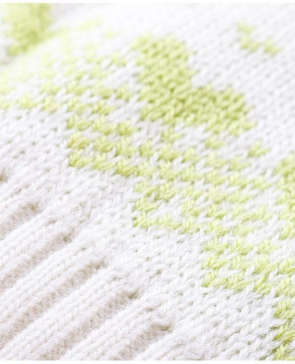 Babyhug Knitted Full Sleeves Sweater Set with Floral Design - Lime Green