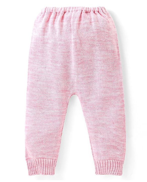 Babyhug Knitted Full Sleeves Front Open Sweater Set with Heart Design - Multicolour