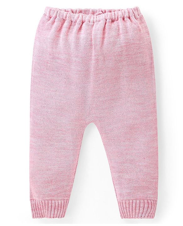 Babyhug Knitted Full Sleeves Front Open Sweater Set with Heart Design - Multicolour