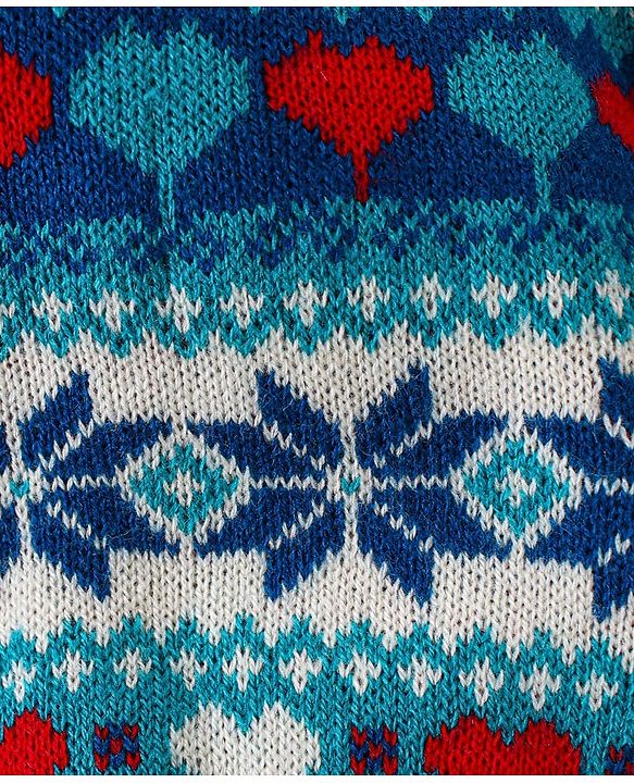 Babyhug Knitted Full Sleeves Pullover Sweater Set with Intarsia Design - Multicolour