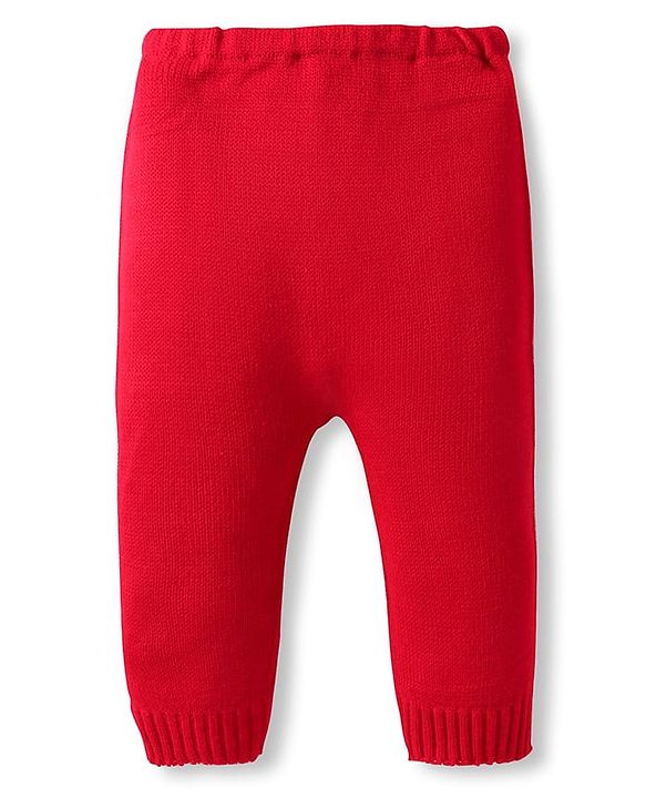 Babyhug Knitted Full Sleeves Santa Designed Pullover Sweater Set - Navy Blue