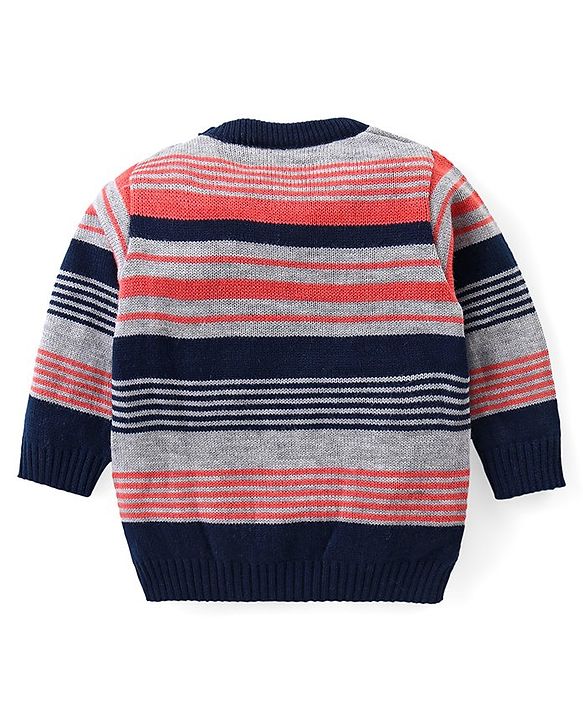 Babyhug Knit Full Sleeves Sweater & Pant Set Stripe Design -Multicolour
