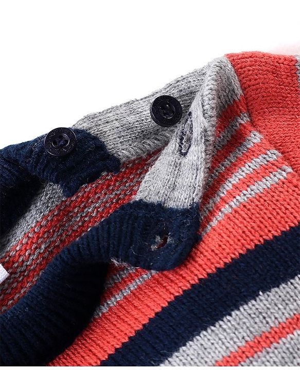 Babyhug Knit Full Sleeves Sweater & Pant Set Stripe Design -Multicolour