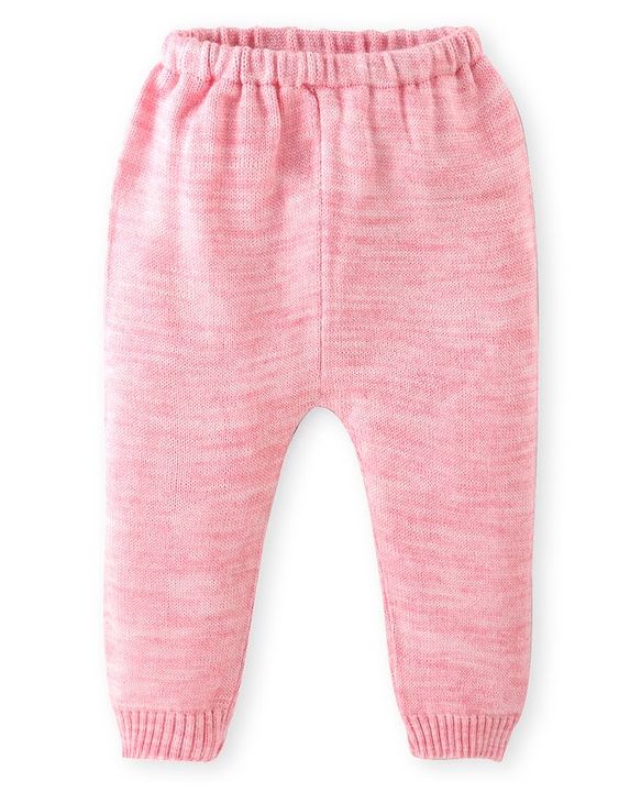Babyhug Knit Full Sleeves Sweater Set with Heart Design -Pink