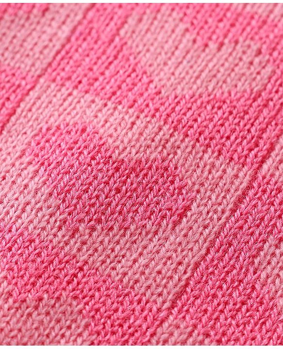 Babyhug Knit Full Sleeves Sweater & Pant Set Heart Design - Pink