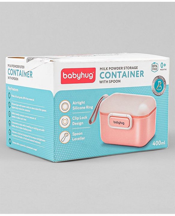Babyhug Milk Powder Container With Spoon - Pink