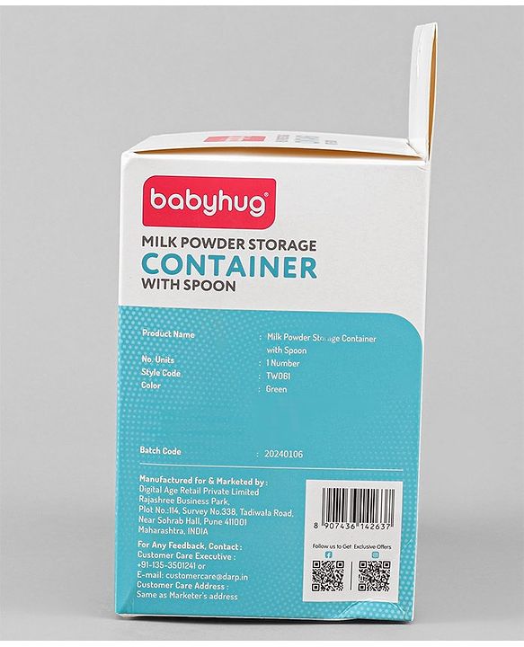 Babyhug Portable Milk Powder Container -Mint