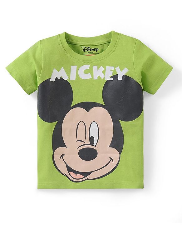 Babyhug Disney Cotton Knit Half Sleeves T-Shirts with Mickey Mouse Graphics Pack of 3 - Multicolour