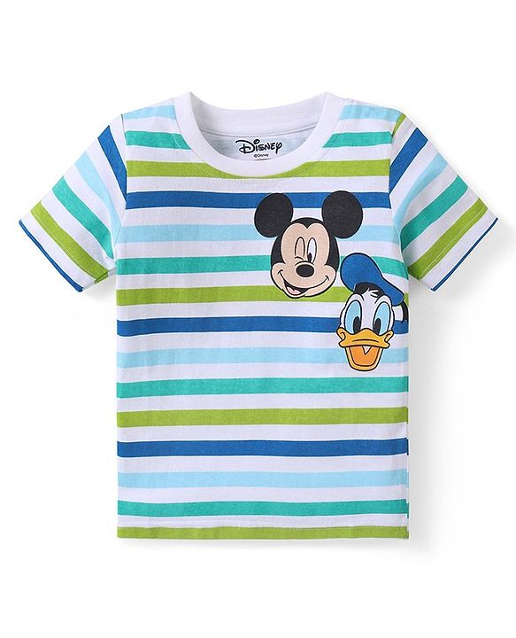 Babyhug Disney Cotton Knit Half Sleeves T-Shirts with Mickey Mouse Graphics Pack of 3 - Multicolour