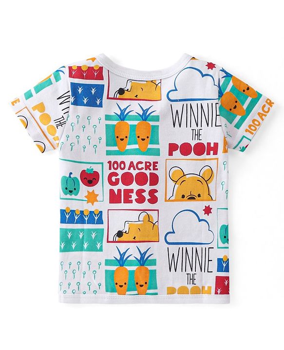 Babyhug Disney 100% Cotton Knit Half Sleeves Front Open Jhablas with Winnie the Pooh Graphics Pack Of 3 - Multicolour