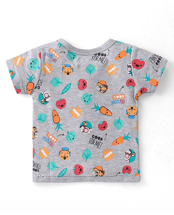 Babyhug Disney 100% Cotton Knit Half Sleeves Front Open Jhablas with Winnie the Pooh Graphics Pack Of 3 - Multicolour