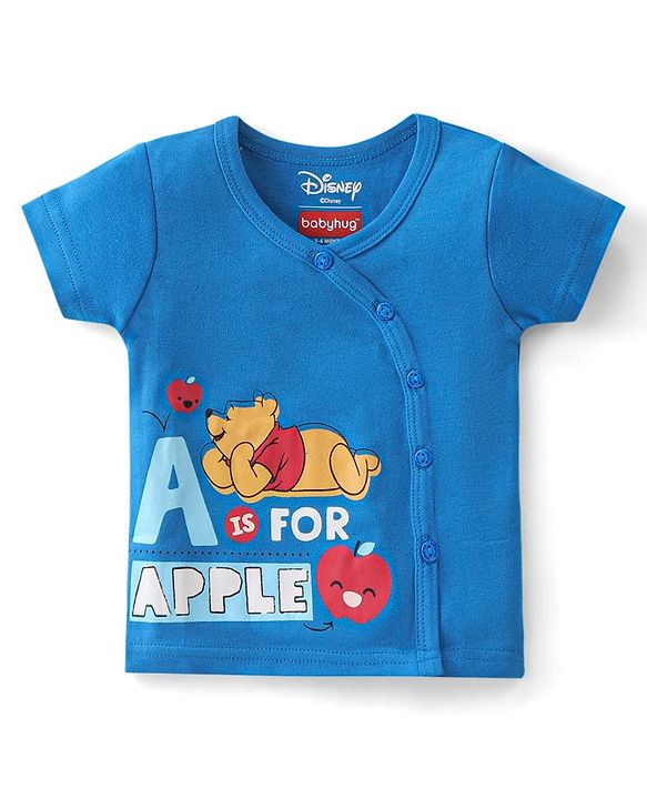 Babyhug Disney 100% Cotton Knit Half Sleeves Front Open Jhablas with Winnie the Pooh Graphics Pack Of 3 - Multicolour