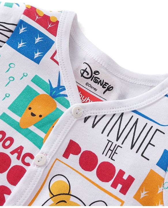 Babyhug Disney 100% Cotton Knit Half Sleeves Front Open Jhablas with Winnie the Pooh Graphics Pack Of 3 - Multicolour