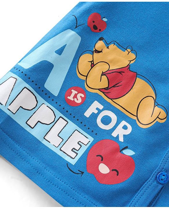 Babyhug Disney 100% Cotton Knit Half Sleeves Front Open Jhablas with Winnie the Pooh Graphics Pack Of 3 - Multicolour