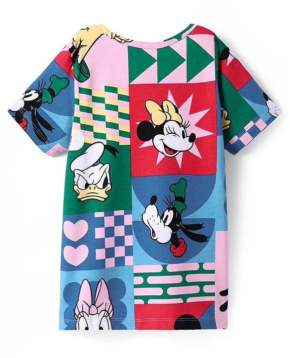 Pine Kids Disney Cotton Knit Half Sleeves T-Shirt with Minnie Mouse Graphics - Multicolor