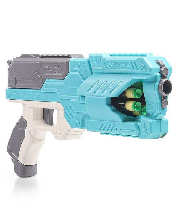 Babyhug Dart Gun With 6 Rotating Drum & 10 Soft Bullet Darts - Blue