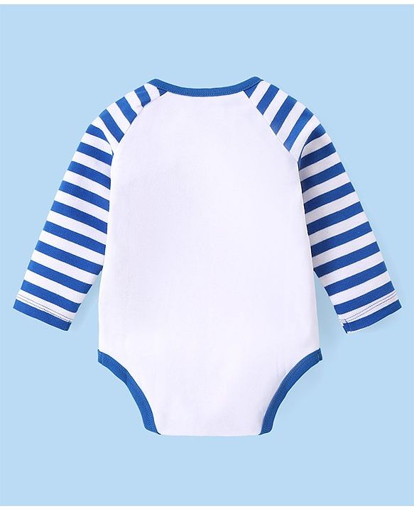 Babyhug 100% Cotton Knit Full Sleeves  Onesies with Leggings Cap & Mittens Koala Print - Blue & White