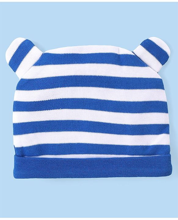 Babyhug 100% Cotton Knit Full Sleeves  Onesies with Leggings Cap & Mittens Koala Print - Blue & White