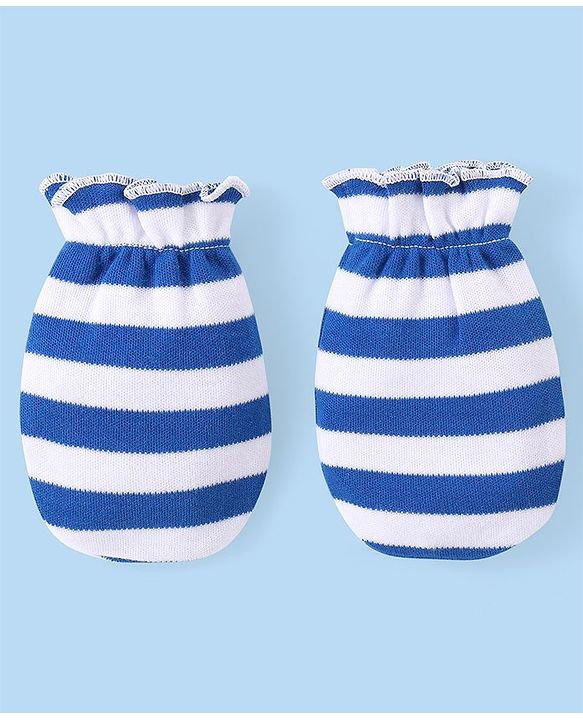 Babyhug 100% Cotton Knit Full Sleeves  Onesies with Leggings Cap & Mittens Koala Print - Blue & White