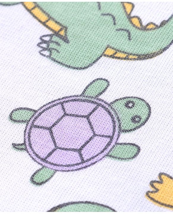 Babyhug Cotton Knit Half Sleeves Animals Printed T-Shirt & Shorts Set - Multicolor