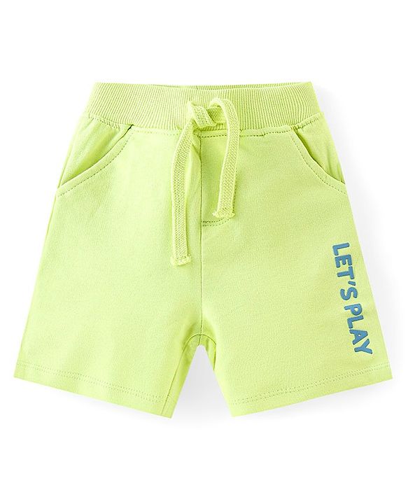 Babyhug Cotton Knit Half Sleeves T-Shirt & Shorts Set With Text Print - Multicolor