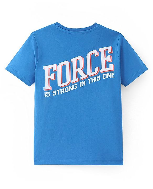Pine Kids Marvel Cotton Knit Half Sleeves Front & Back Star Wars Graphic T-Shirt - Blue