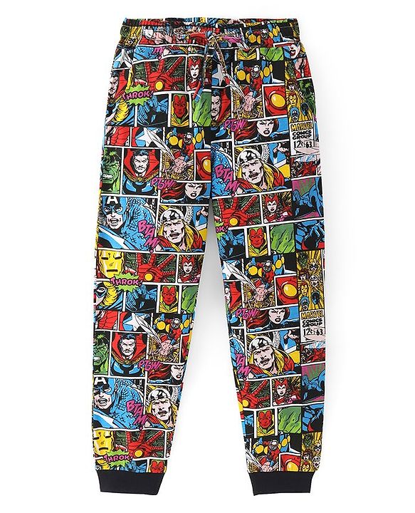 Pine Kids Marvel Cotton Knit Half Sleeves Night Suit With Avengers Comics Print - Multicolor