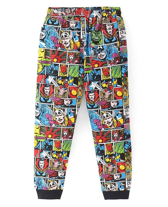 Pine Kids Marvel Cotton Knit Half Sleeves Night Suit With Avengers Comics Print - Multicolor