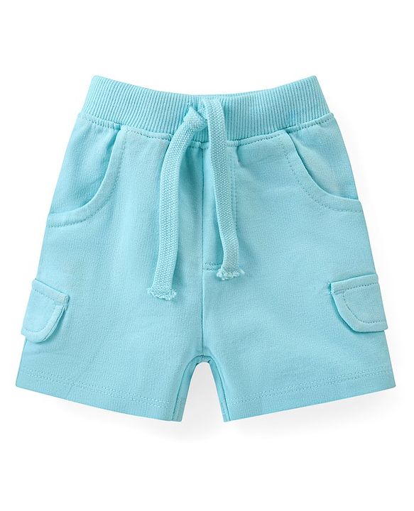 Babyhug Cotton Knit Half Sleeves T-Shirt & Shorts Set With Animal Print - Blue