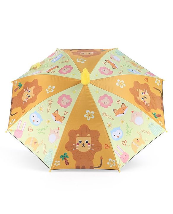 Babyhug Umbrella With Animal Print - Multicolor