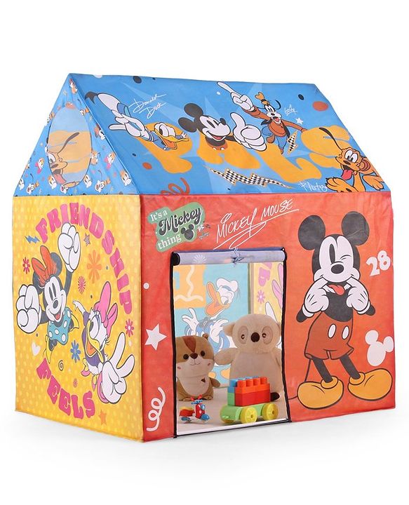 Babyhug Disney Mickey Mouse & Friends Play Tent House - Multicolor | Encourages team play, Adventure and fun | Helps develop social skills, creativity and imagination | Easy-to-Set up | BIS Certified