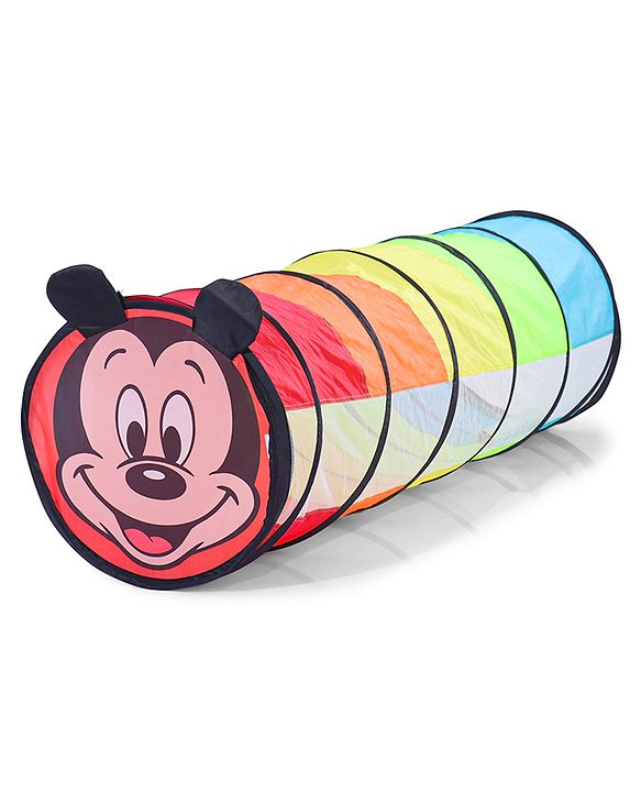 Babyhug Disney Mickey Mouse 6 Feet Long Foldable Crawling Tunnel - Red