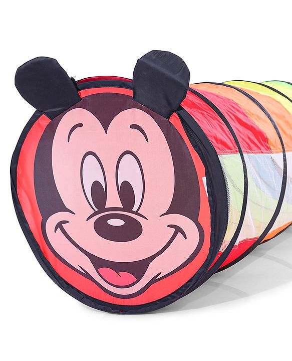 Babyhug Disney Mickey Mouse 6 Feet Long Foldable Crawling Tunnel - Red
