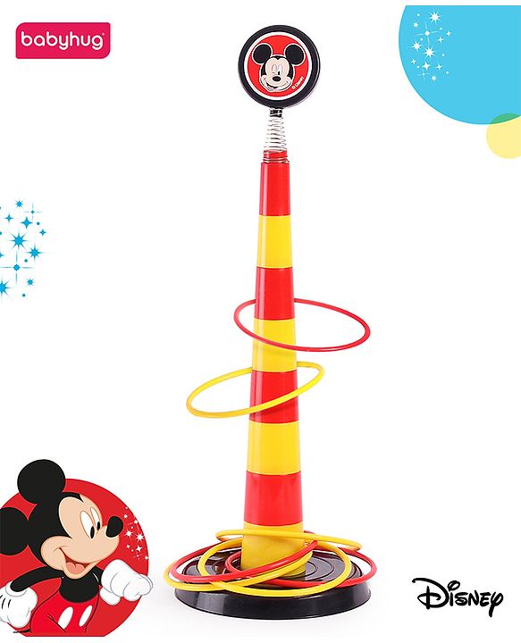Babyhug Disney Mickey Hoopy Loopy Fun Stacking Ring Toss - Yellow & Red