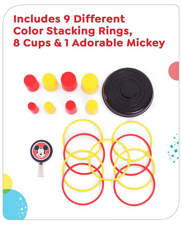Babyhug Disney Mickey Hoopy Loopy Fun Stacking Ring Toss - Yellow & Red