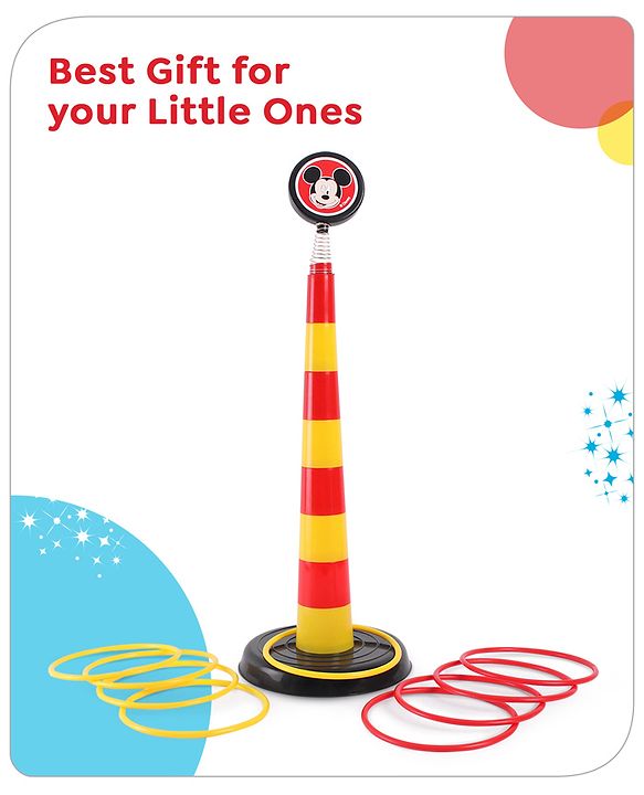 Babyhug Disney Mickey Hoopy Loopy Fun Stacking Ring Toss - Yellow & Red