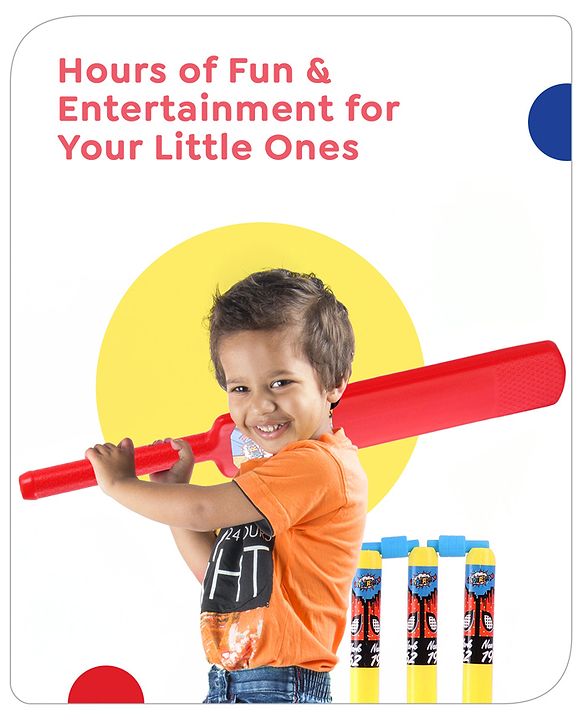 Babyhug Disney Spiderman Cricket Set Size 3- Red & Yellow