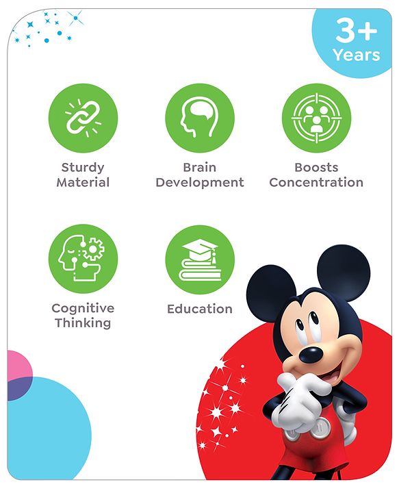 Babyhug Disney Mickey Mouse 8-in-1 Easel Board - Multicolor | Magnetic Whiteboard & Chalkboard with Alpha & Numric | Hight Adjustable | Enhances Learning & Creativity | Multicolor |BIS Certified