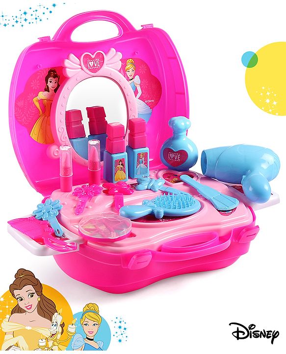 Babyhug Disney Princess My Vanity Makeup Suitcase Playset 21 Pieces - Pink