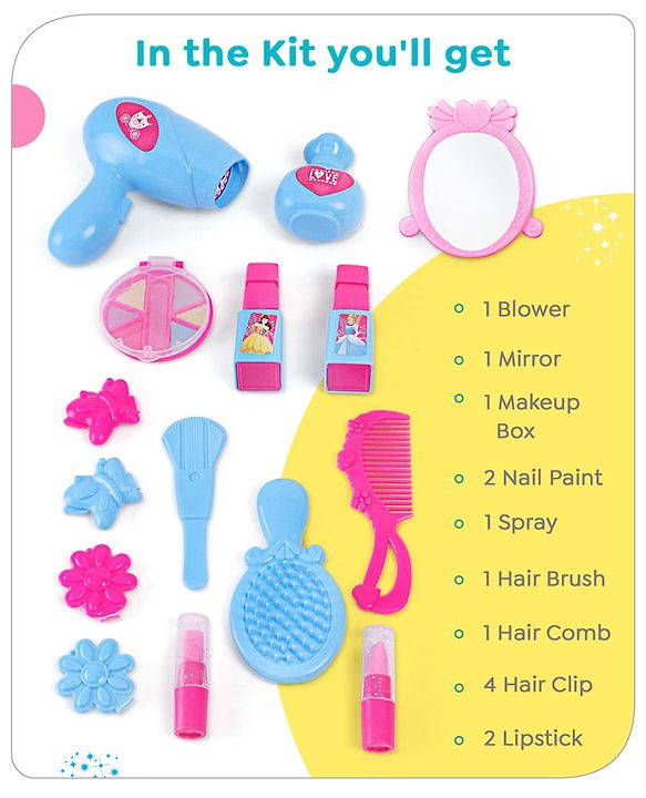 Babyhug Disney Princess My Vanity Makeup Suitcase Playset 21 Pieces - Pink