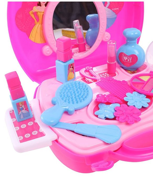 Babyhug Disney Princess My Vanity Makeup Suitcase Playset 21 Pieces - Pink
