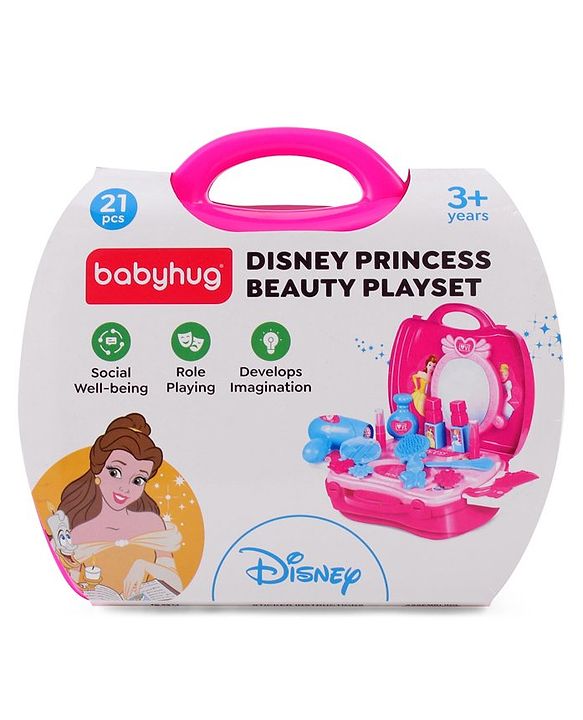 Babyhug Disney Princess My Vanity Makeup Suitcase Playset 21 Pieces - Pink